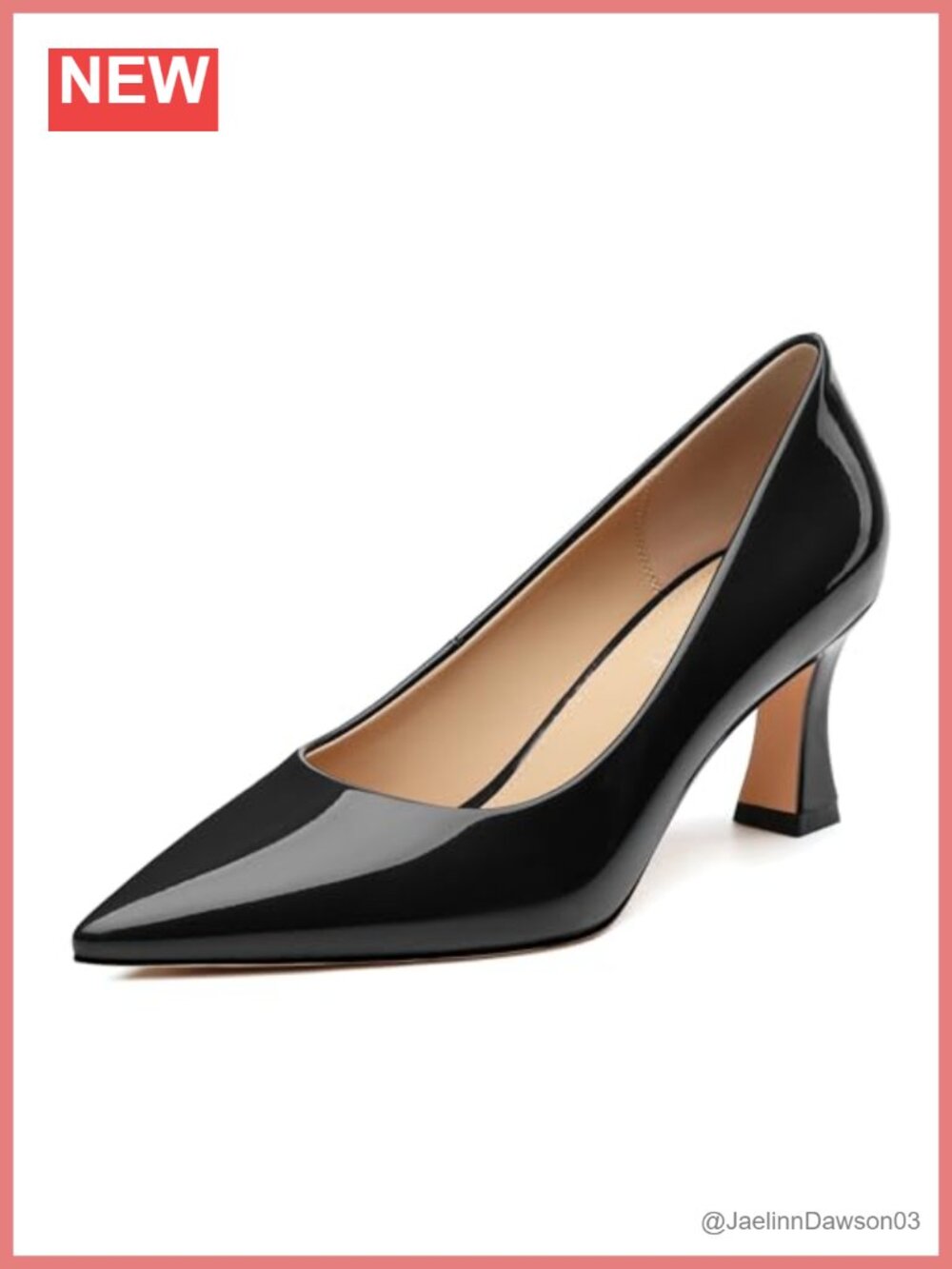 Leather High Heel Pumps, Slip-On Paten Heels for Women